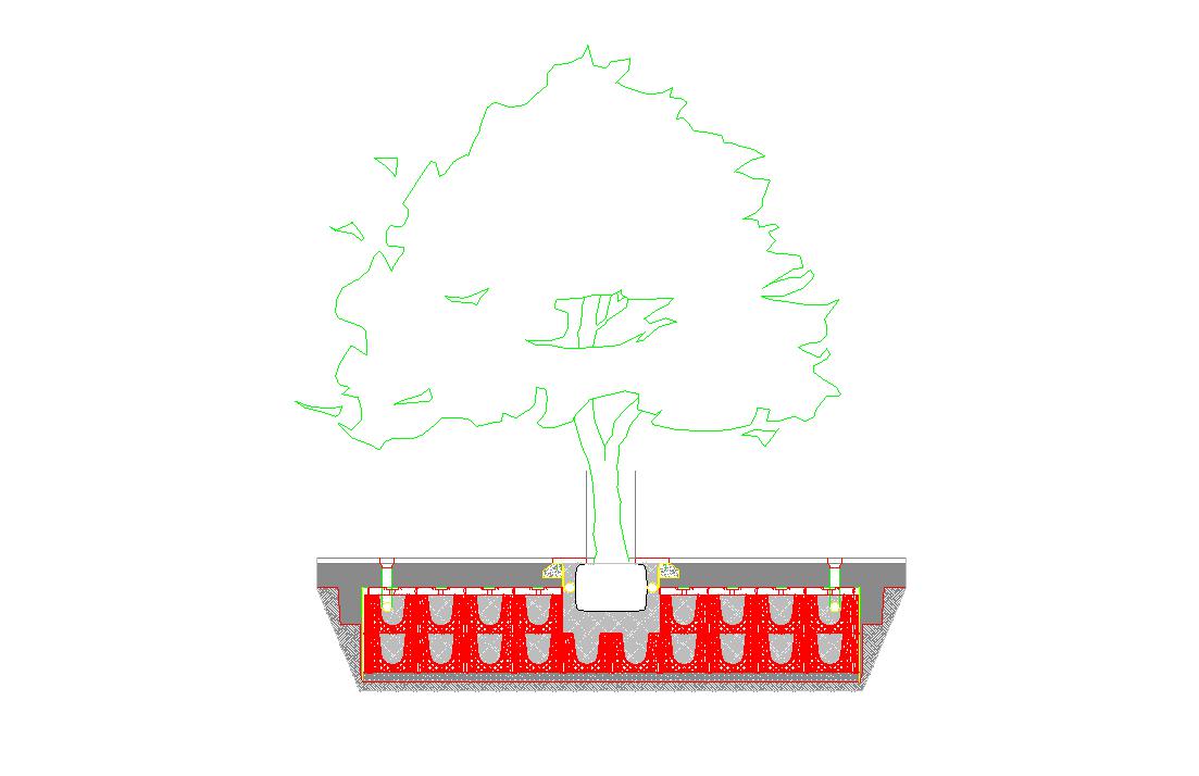 SQUARE TREEPIT w TREE GRATE 818 cu ft